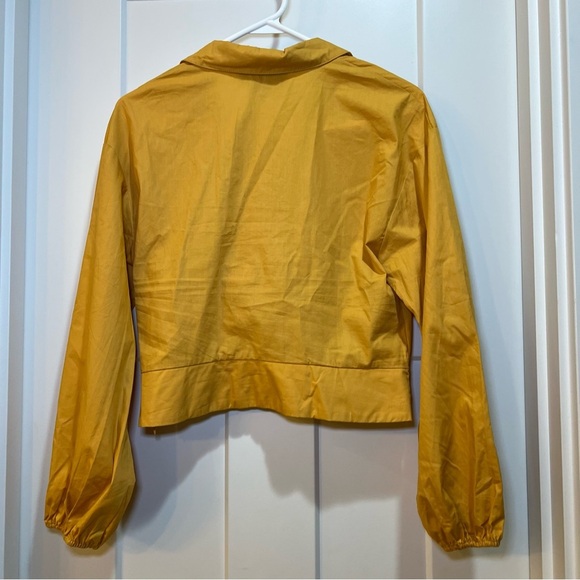 Anthropologie Sunday In Brooklyn Twist-Front V-Neck Blouse In Gold Medium - Picture 9 of 13